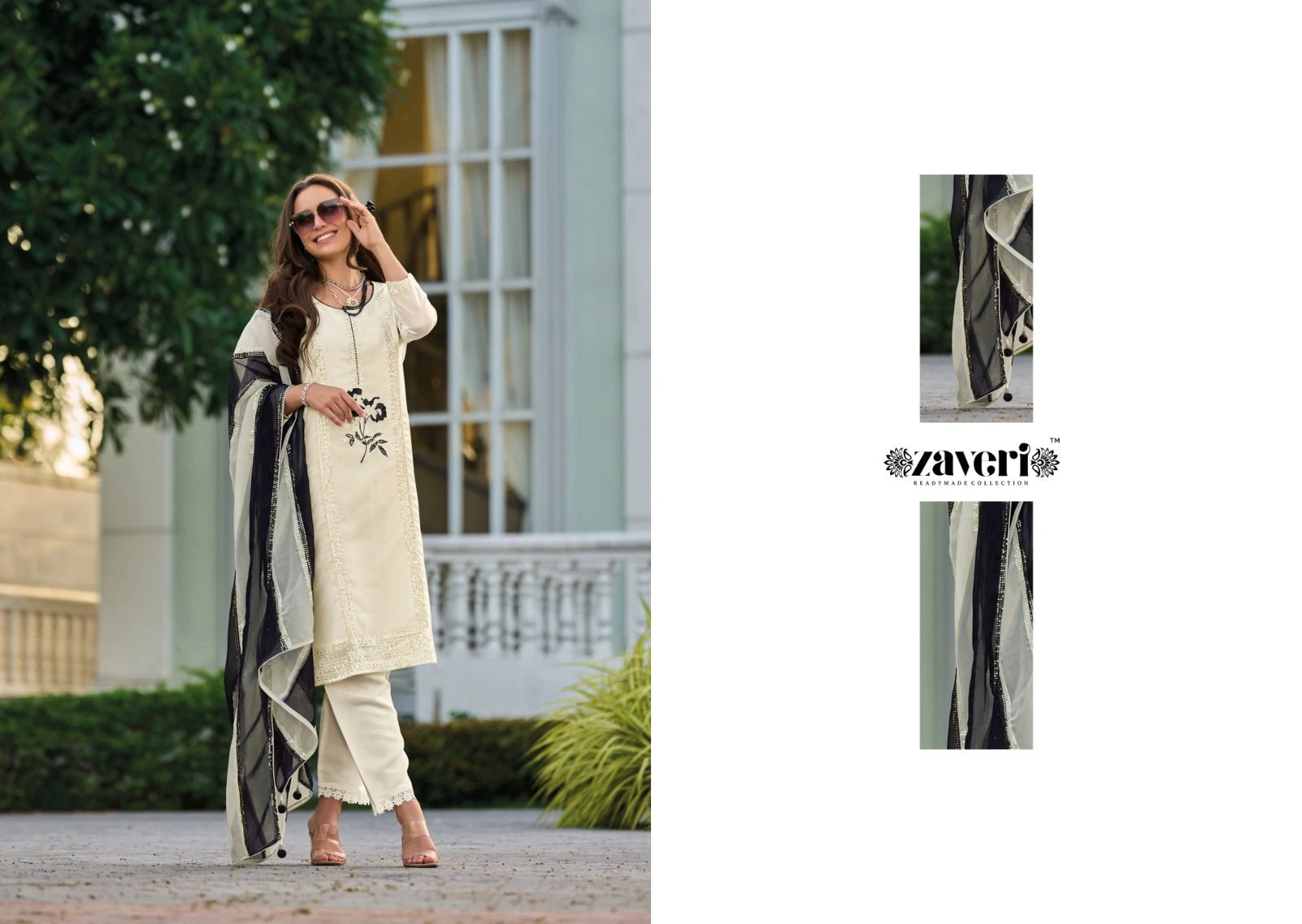 Zaveri Rufi Heavy Organza Wholesale Readymade Salwar Suit Catalog — Wholesale Salwar Suits, MPA wholesale from Surat — view 2